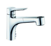 KLUDI MIX Mezclador monomando de fregadero, palanca cerrada, con rociador de vajilla, cromo, 329450575