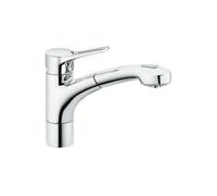 KLUDI MX Mezclador monomando de fregadero, manecilla de palanca, con rociador de vajilla, puntero en S, cromo, 399410562