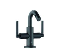 KLUDI NOVA FONTE Mezclador PURISTIC para bidé, instalación monohilo, asas de mariposa, altura de caño 145 mm, 203133915, Color: negro mate