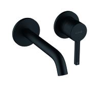 KLUDI NOVA FONTE PURA Mezclador monomando de lavabo empotrado de dos agujeros, 180 mm de proyección, 202443915, Color: negro mate