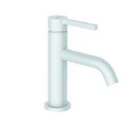 KLUDI NOVA FONTE PURA Mezclador monomando de lavabo, instalación monohilo, altura de caño 75 mm, desagüe automático PUSH-OPEN, 202665315, Color: Blanco mate
