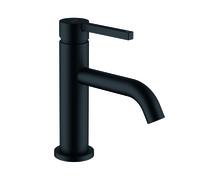 KLUDI NOVA FONTE PURA Mezclador monomando de lavabo, instalación monohilo, altura de caño 75 mm, juego de desagüe PUSH-OPEN, 202663915, Color: negro mate