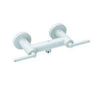 KLUDI NOVA FONTE PURISTIC mezclador lavabo-ducha, de pared, con asas de mariposa, 207105315, Color: Blanco mate