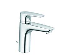 KLUDI PURE Mezclador monomando de lavabo, altura de caño 100 mm, con desagüe automático metálico, cromo, 342900575