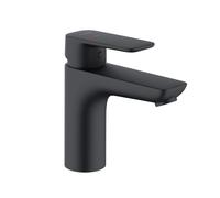 KLUDI PURE Mezclador monomando de lavabo, altura de caño 100 mm, sin juego de desagüe, EcoPlus, 401983975, Color: negro mate