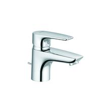 KLUDI PURE Mezclador monomando de lavabo, altura de caño 60 mm, con juego de desagüe metálico, cromo, 343850575