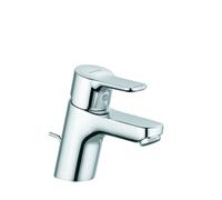 KLUDI PURE Mezclador monomando de lavabo, altura de caño 60 mm, desagüe automático de plástico, cromo, 372850565
