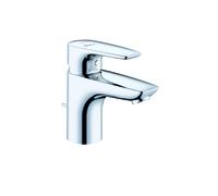 KLUDI PURE Mezclador monomando de lavabo, altura de caño 75 mm, con desagüe automático, EcoPlus, cromo, 343880575WR4