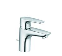 KLUDI PURE Mezclador monomando de lavabo, altura de caño 75 mm, con desagüe automático metálico, cromo, 343820575
