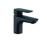 KLUDI PURE Mezclador monomando de lavabo, altura de caño 75 mm, sin desagüe automático, EcoPlus, 403893975, Color: negro mate