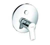KLUDI PURE Mezclador monomando enyesado de bañera y ducha, de pared, 25 l/min, cromo, 376630565