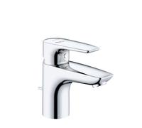 KLUDI PURE Mezclador monomando de lavabo, altura de caño 75 mm, con desagüe automático, EcoPlus, cromo, 343880575WR4