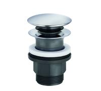 KLUDI PUSH-OPEN desagüe guarnición G 1 1/4, bloqueable, para lavabos con rebosadero, 1042605-00, Color: cromado