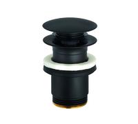 KLUDI PUSH-OPEN desagüe guarnición G 1 1/4, bloqueable, para lavabos con rebosadero, 1042639-00, Color: negro mate