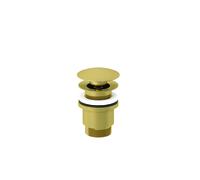 KLUDI PUSH-OPEN desagüe guarnición G 1 1/4, bloqueable, para lavabos con rebosadero, 10426N0-00, Color: Oro cepillado