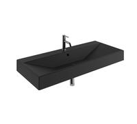 Kludi Resa lavabo con tapón 121x50 cm rectangular para mueble-sobre encimera negro 59WW12139