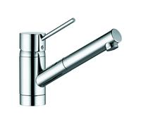 KLUDI SCOPE Mezclador monomando de fregadero, monomando cerrado, baja presión, Eco, con caño extraíble, cromo, 339320575