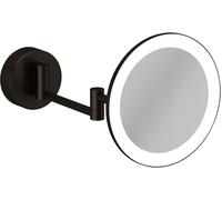 Kludi Vela R espejo cosmético 20.2x20.2 cm redondo con iluminación negro 58995N2W