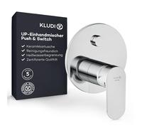 KLUDI - X1 grifo de ducha empotrado con limitación de agua caliente, grifo mezclador para 2 consumidores, inherentemente seguro contra el flujo de retorno, cromo, accesorios necesarios Kludi Slimbox