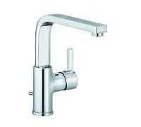 KLUDI ZENTA Mezclador monomando de lavabo, altura de caño 220 mm, orientable, con juego de desagüe metálico, cromo, 420250575