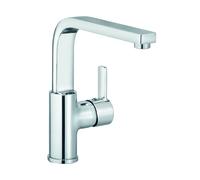 KLUDI ZENTA Mezclador monomando de lavabo, altura de caño 220 mm, orientable, sin juego de desagüe, cromo, 420260575