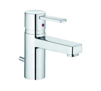 KLUDI ZENTA Mezclador monomando de lavabo, altura de caño 65 mm, con juego de desagüe metálico, cromo, 382500575