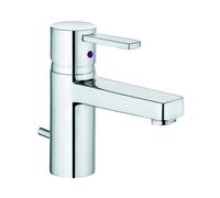 KLUDI ZENTA Mezclador monomando de lavabo, altura de caño 75 mm, con juego de desagüe metálico, cromo, 382600575