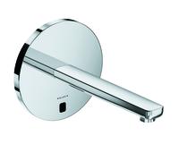 KLUDI ZENTA SL E Grifería de lavabo electrónica, 240 mm de proyección, roseta redonda, funcionamiento con corriente o pilas, cromo, 3840305