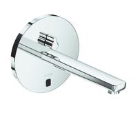 KLUDI ZENTA SL E Grifería de lavabo electrónica, 240 mm de saliente, roseta redonda, 1,9 l/min, funcionamiento con corriente o pilas, cromo, 3840105WR
