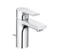 KLUDI ZENTA SL Mezclador monomando de lavabo, altura de caño 100 mm, con desagüe automático metálico, 482900565, Color: cromado