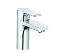 KLUDI ZENTA SL Mezclador monomando de lavabo, altura de caño 100 mm, con juego de desagüe PUSH-OPEN, 482980565, Color: cromado