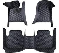 KLUEES Coche Alfombrillas Cuero para Peugeot 2008 208 2014-2017,Rodeado Completo Antideslizantes Moqueta ProteccióN Almohadillas,Todo Tipo Clima Esterilla,A/Black