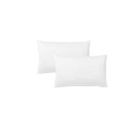 KLULK Juego de 2 fundas de almohada para niños, 40 x 60 cm, transpirables e hipoalergénicas, de puro algodón 100 % fibra natural con un bonito color blanco liso, totalmente fabricado en Italia
