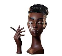 KLUSIET Soporte de incienso Head para mujeres negras, quemador de incienso para mujeres negras, soporte de incienso Solange-Headscents para dormitorio, sala de estar, decoración del hogar (A)