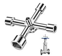 Kluz Llave triangular universal de 5 vías para contador de agua y postes, 7 - 13 mm, llave de válvula en forma de cruz para tubo de agua, cubo de basura, llaves de calefacción, contador de gas y