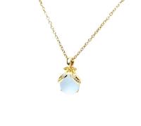 KLVGTIFS Collar Mujer Regalos, Collar de Piedra Lunar Brillante, Collares de Acero de Titanio con Luciérnaga Colgante, Regalo Original para Cumpleaños, para Hija, Mamá, Hermana, Amiga