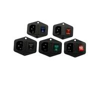 KLVN 10A AC 250V 3 Terminal Power Socket with Fuse Holder Rocker Switch New AC Power Cord Inlet Plug Socket (Color : Black)