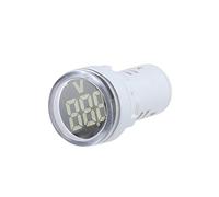 KLVN 2pcs mini voltímetro digital 22 mm redondo AC 12-500V MONITOR DE MONITOR DE TESTADOR DE VOLTAJE LED Indicador 30x30mm(White)