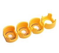 KLVN Anillo de cubierta de protección de asiento de protección de cabeza de seta de emergencia interruptor de botón de cubierta de protección de botón de parada de emergencia amarillo de 22mm (Color