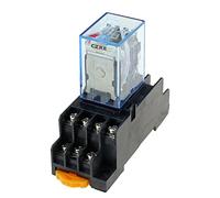 KLVN Hh52p my2nj Bobina de retransmisión General Dpdt Micro Mini Interruptor de relé electromagnético con Base de zócalo AC 110V 220V DC 12V 24V (Size : DC24V)