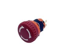 KLVN Interruptor de botón giratorio de parada de emergencia de montaje de 16mm 2NC dos Mini parada de seta de cuatro pies normalmente cerrada
