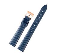 KLVN Mujeres correa de reloj de cuero genuina para Armani AR1681 1683 1882 1926 1726 Bandas de pulsera delgadas y suaves(Blue-rose gold)
