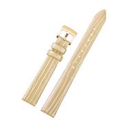 KLVN Mujeres correa de reloj de cuero genuina para Armani AR1681 1683 1882 1926 1726 Bandas de pulsera delgadas y suaves(Champagne gold gold)