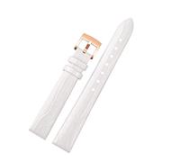 KLVN Mujeres correa de reloj de cuero genuina para Armani AR1681 1683 1882 1926 1726 Bandas de pulsera delgadas y suaves(White-rose gold)