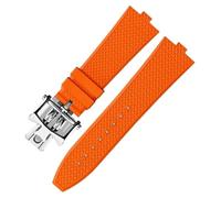 KLVN Senior FKM Correa de reloj de goma de flúor para vacheron constantin 4500V 5500V 7900 Correa de reloj vc boca convexa 7mm correa de relojes de pulsera (Color: Naranja SR pliegue, tamaño: 7 mm)