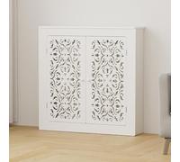 KLWQR Cubre Radiadores Blanco Moderna Cubreradiador para el Hogar con Estante Superior para el Panel de Acceso del Colector de Calefacción por Suelo Radiante con Diseño Hueco(90x100x15cm/35x39x6in)