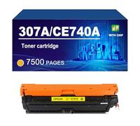 KLXFJ 307A CE740A Cartucho De Tóner Compatible para La Impresora De Color CP5220 CP5225 CP5225n CP5225dn, 7500 Páginas,Yellow-1 Pack