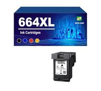 KLXFJ 664XL 664 Combo De Cartuchos De Tinta Compatibles con Impresoras para HP DeskJet Lnk Advantage 2675 2676 2677 DeskJet 2678 1115 2135 2135 De Alta Capacidad,Black-1 Pack