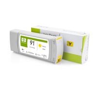 KLXFJ 91 Cartuchos De Tinta con Chip Compatibles para HP Designjet Z6100 Impresoras,Y-1 Pack