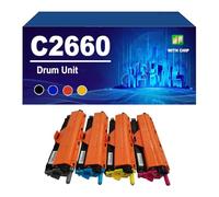 KLXFJ C2660 Unidad De Tambor Compatible con Impresoras A Color para DELL C2660dn Y C2665dnf. Rendimiento De hasta 60 000 Páginas.,4 Colors-1 Set